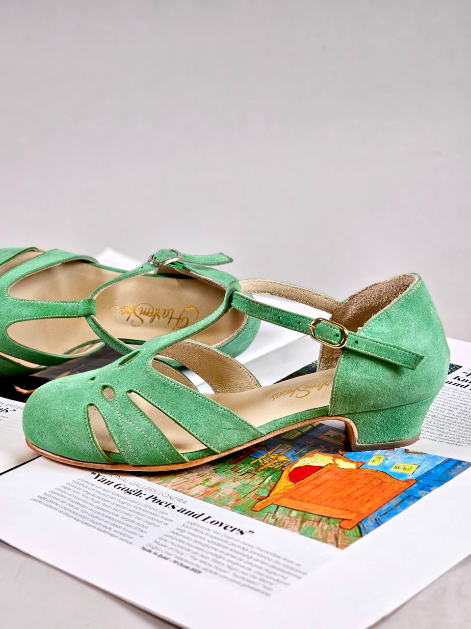 Rosy Mint Green Suede 3 cm heel