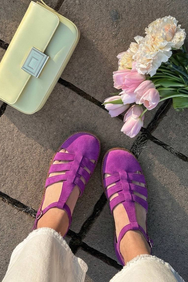 Barefoot Sandals Violet Suede 2 cm heel