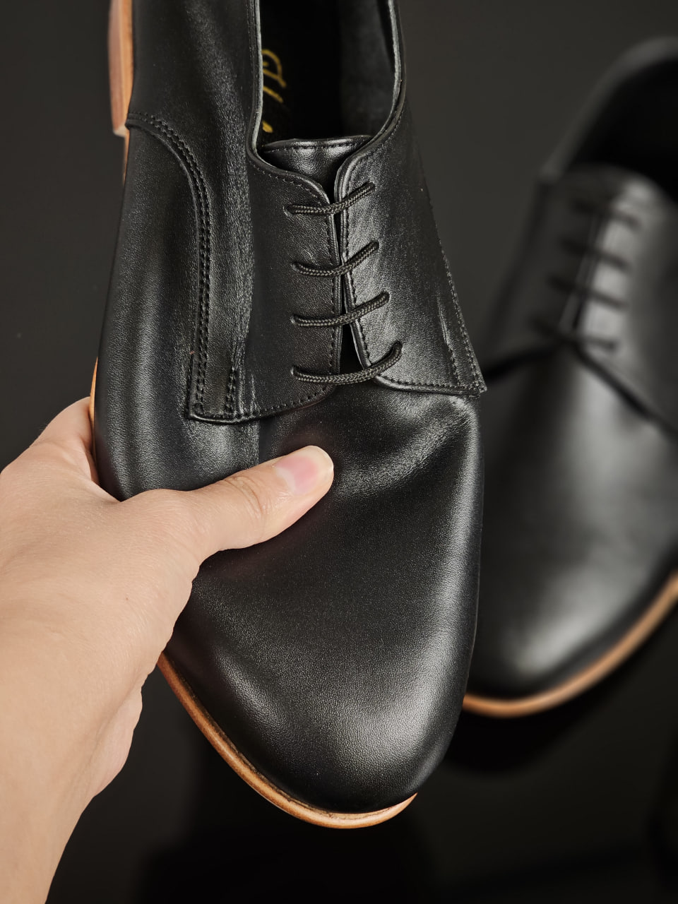 Frankie Soft Black Leather 1 cm heel
