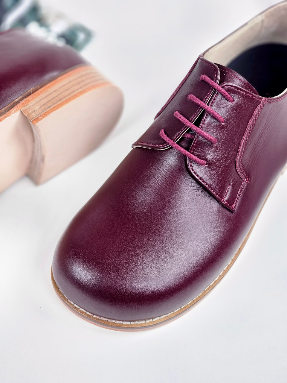 Barefoot Jazz Slide Bordeaux Leather 2 cm heel