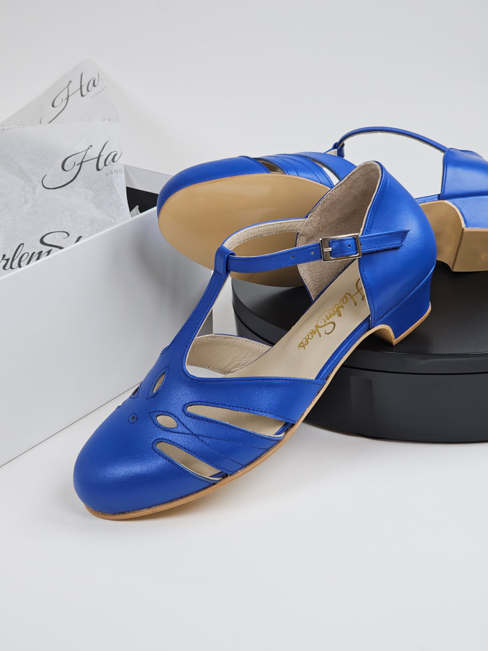 Rosy Blue Leather 3 cm heel
