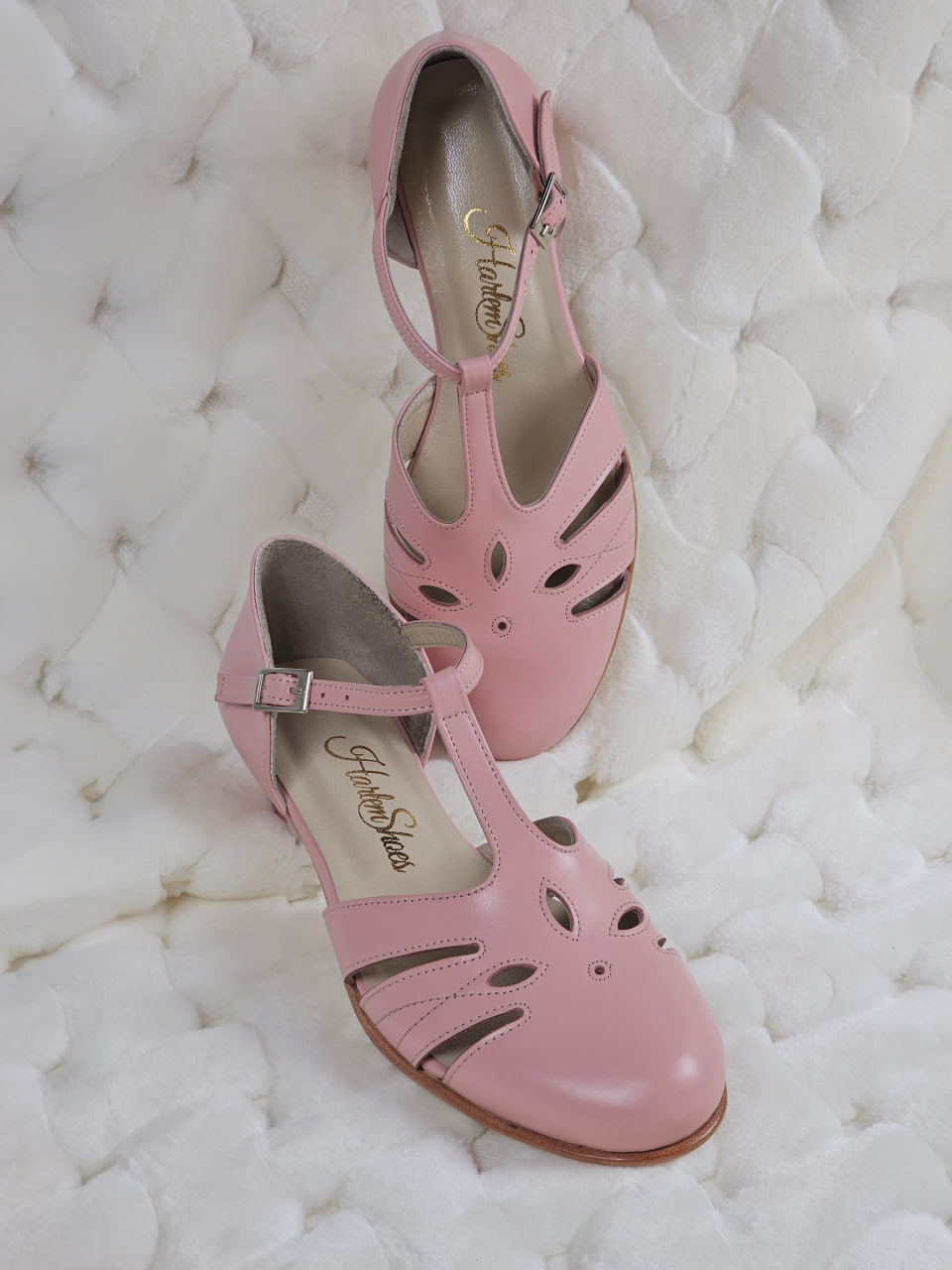 Rosy Pink Leather 3 cm heel