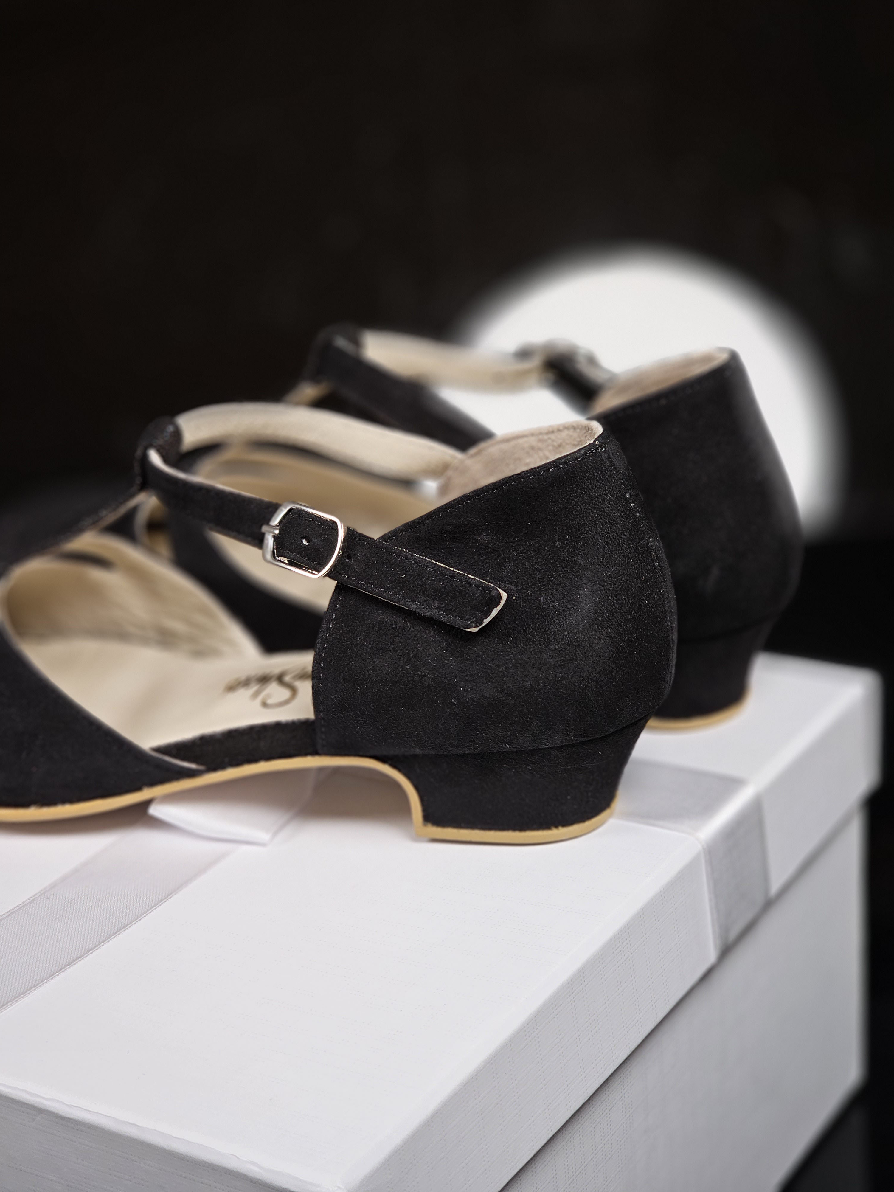 Isabel Black & Silver Rain Suede 3 cm heel