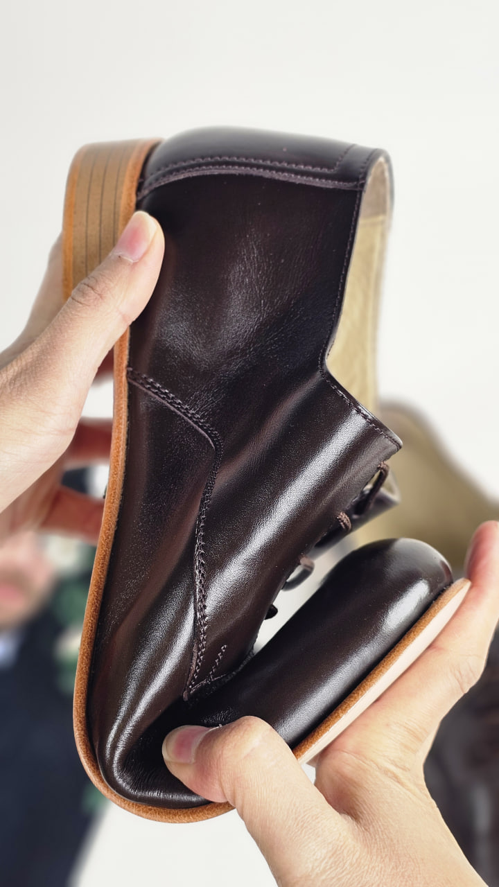 Frankie Soft Dark Chocolate Leather  1.5 heel