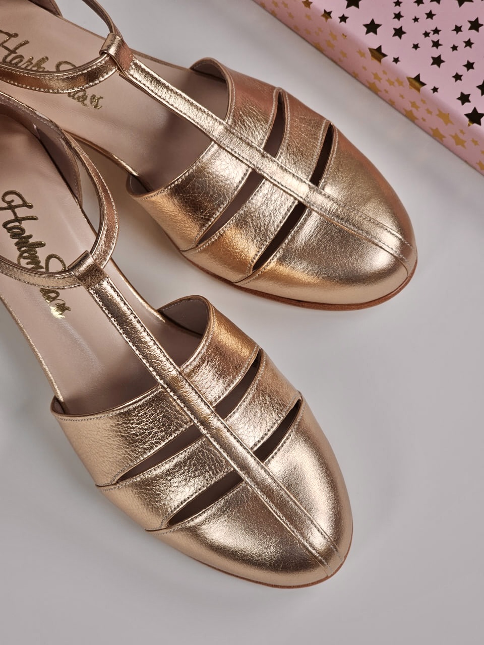 Harlem Shoes Harmony Rose Gold Leather 4 cm heel thumbnail 5