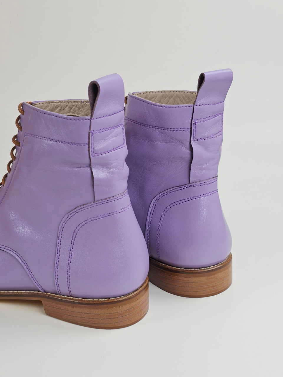 Harlem Boots Lilac Leather 2 cm heel