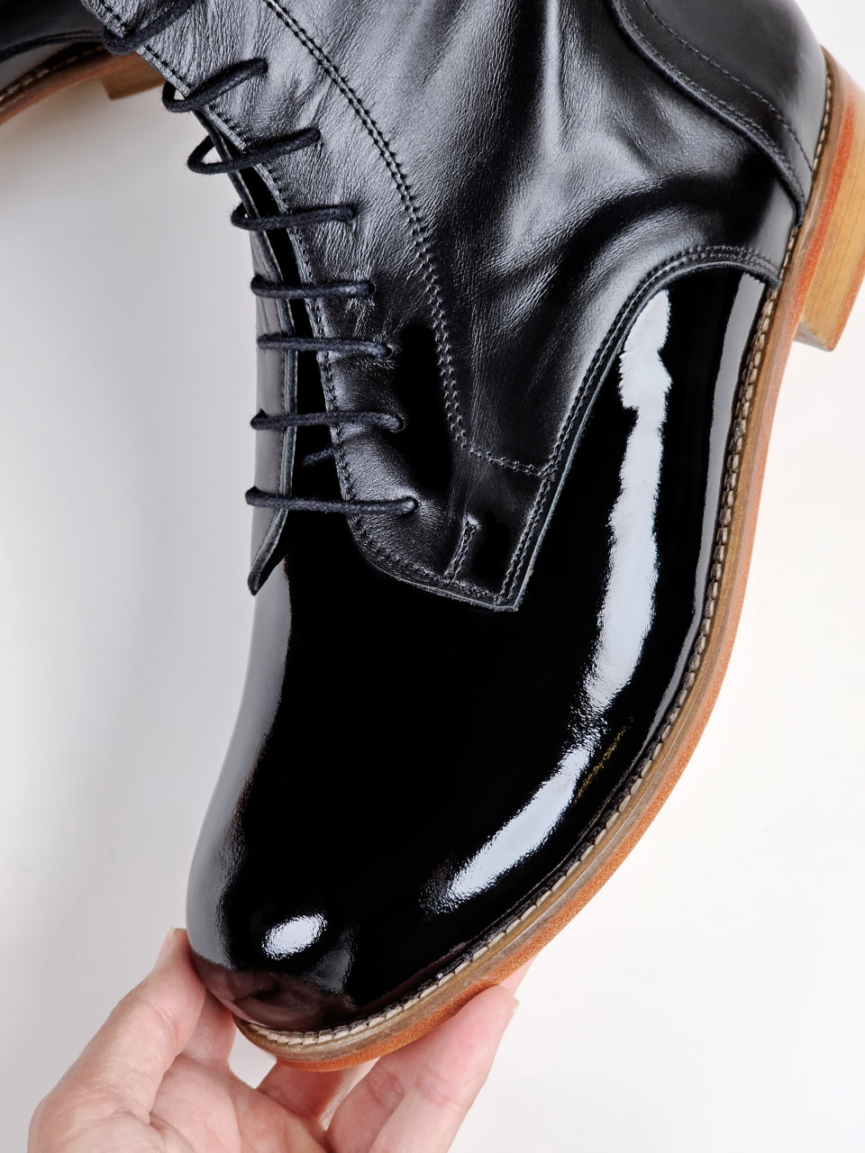 Harlem Boots Mix of Black patent & black leather