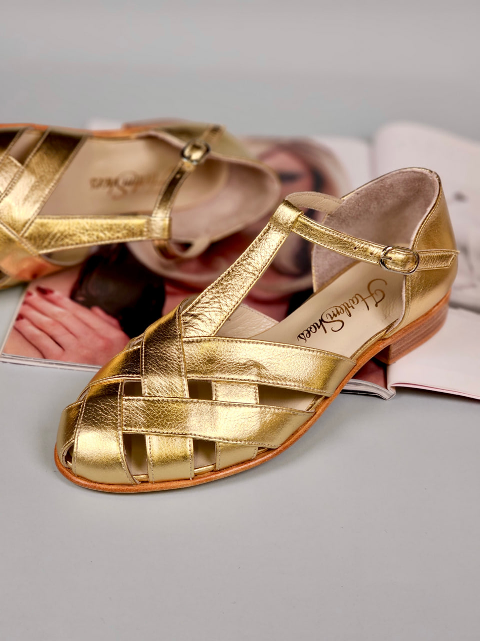 Summer Gold Leather 1.5 cm heel