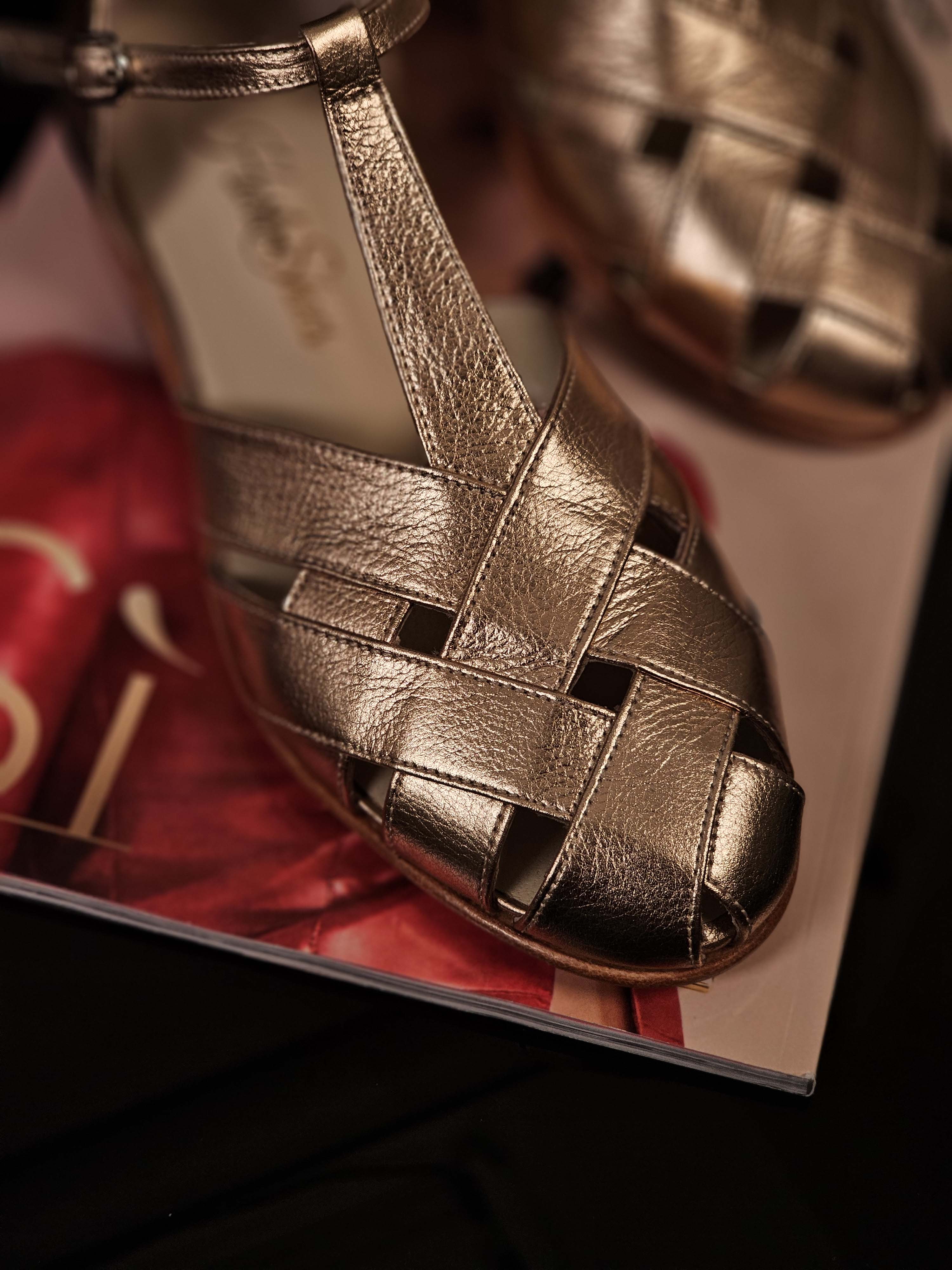 Summer Rose Gold Leather 1.5 heel
