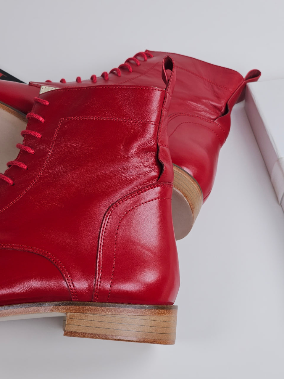 Harlem Boots Red Leather 2 cm heel