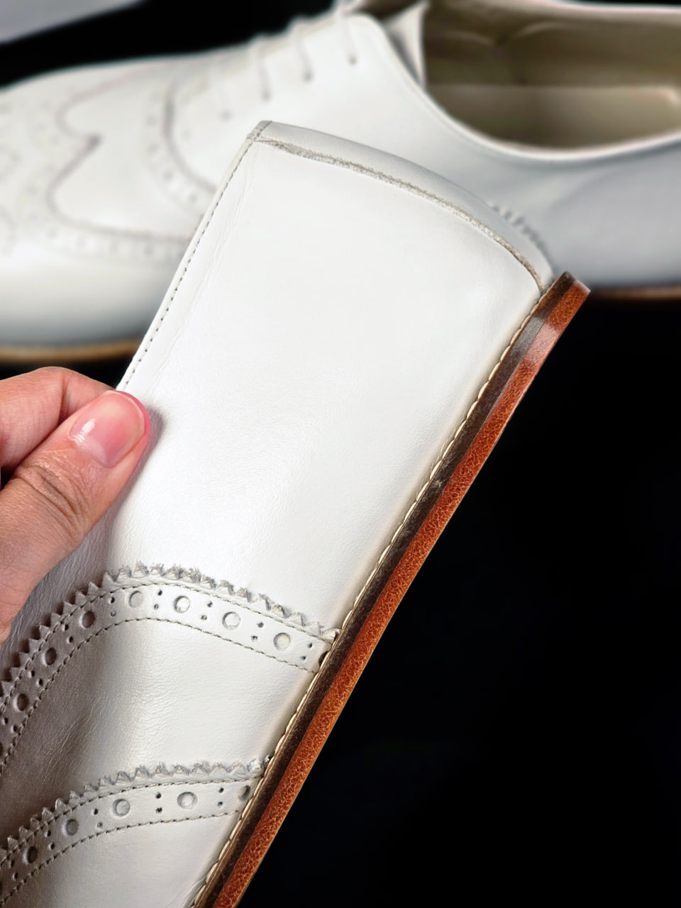 Barefoot Brogue White Leather Zero Drop