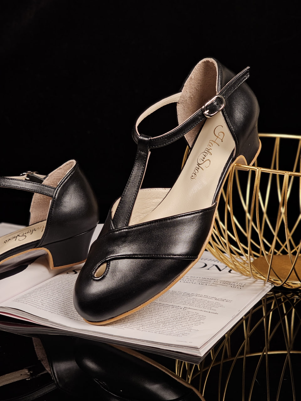 Muse Black Leather 4 cm heel