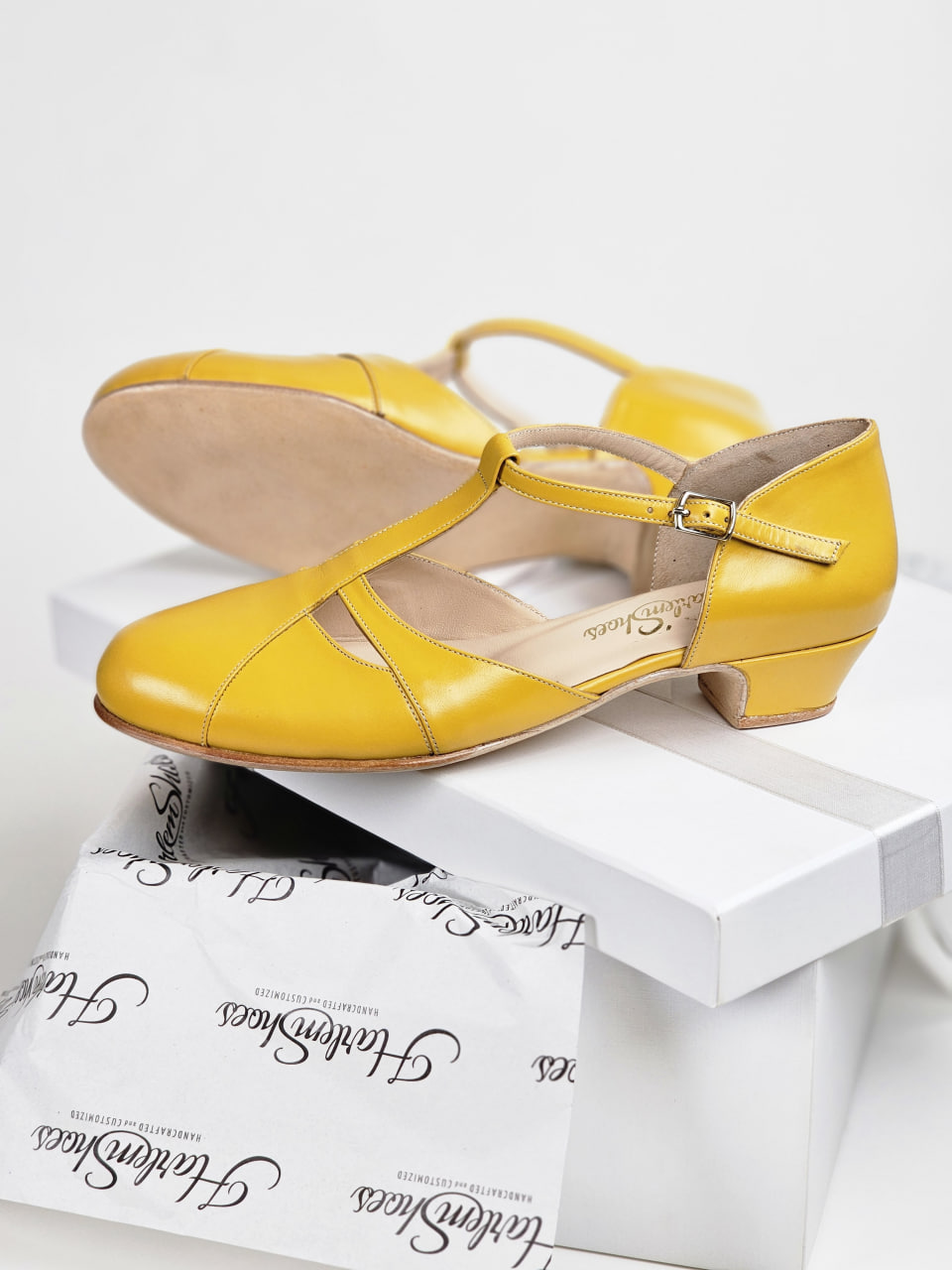Isabel Yellow Leather 3 cm heel
