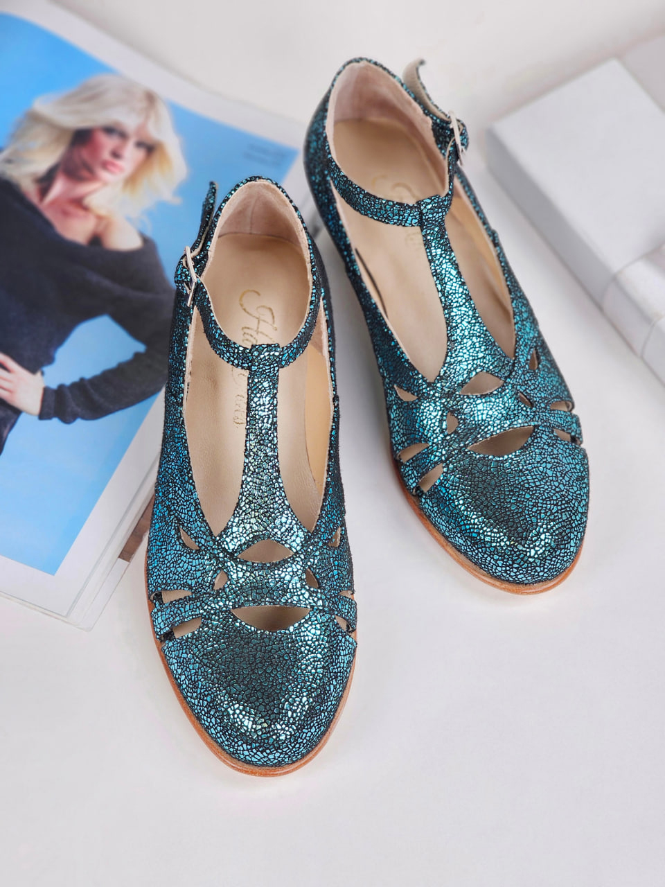 Spring Blue Stone Suede 4 cm heel