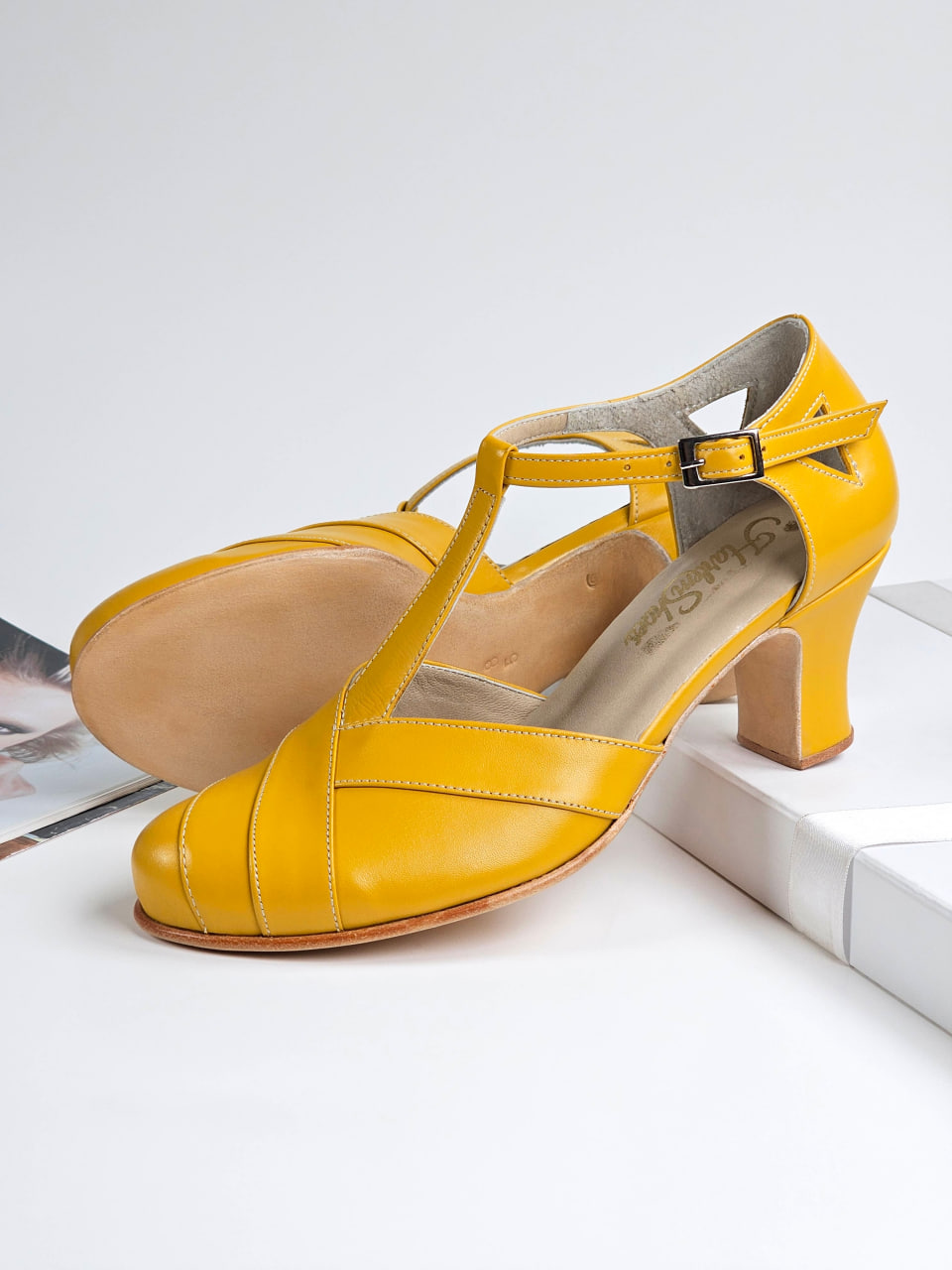 Sugar Yellow Leather 6 cm heel