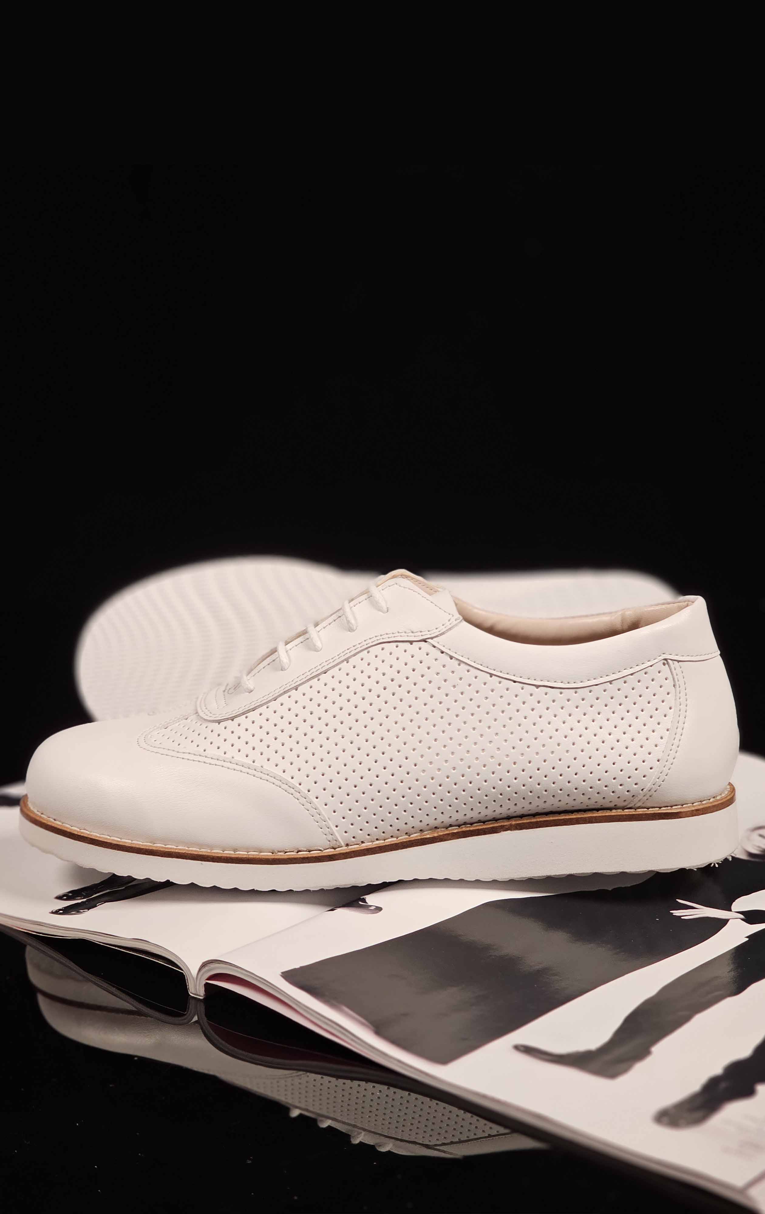 New York Perforated Vegan White Leather