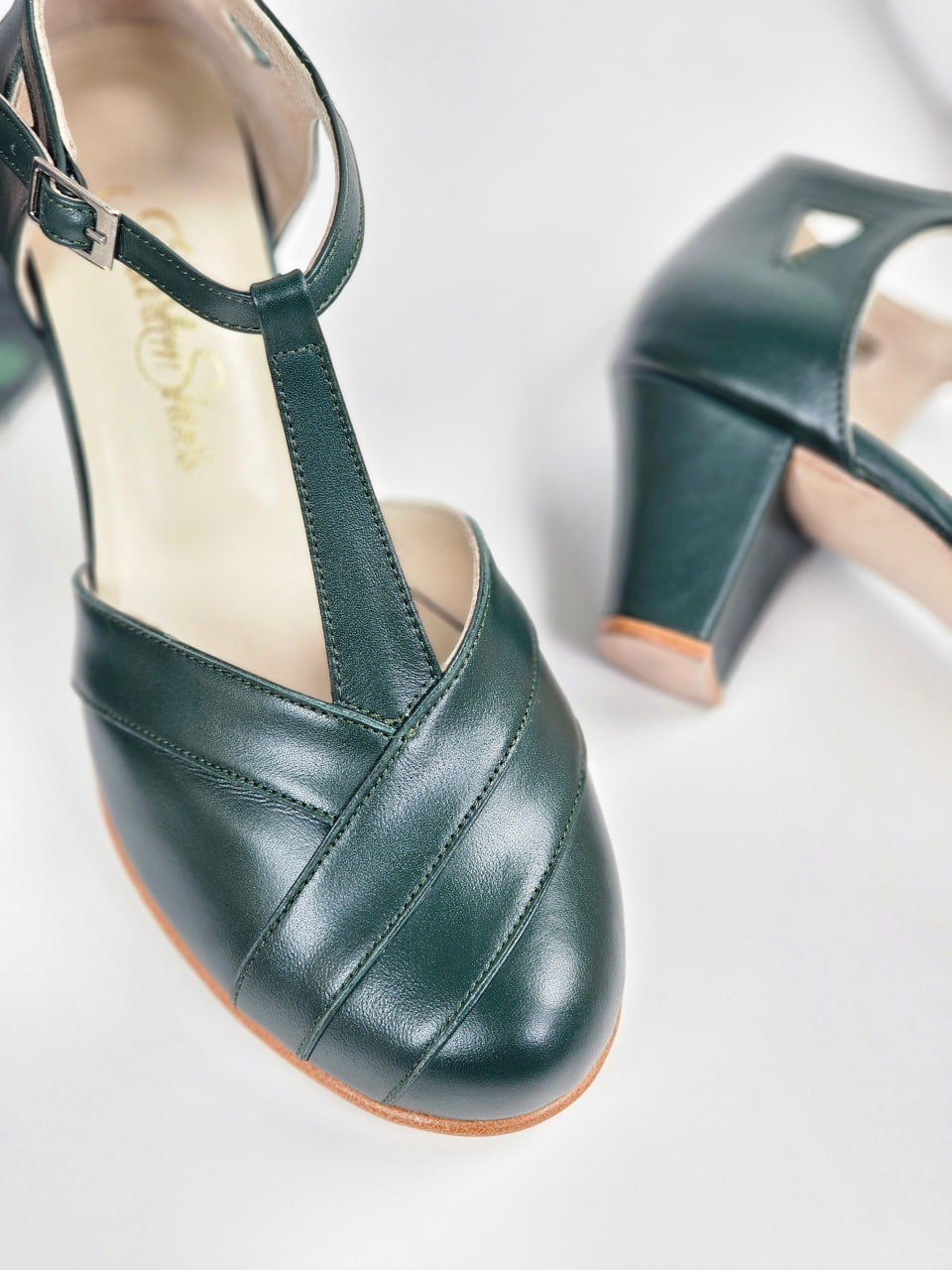 Sugar Jungle Green Leather 6 cm heel