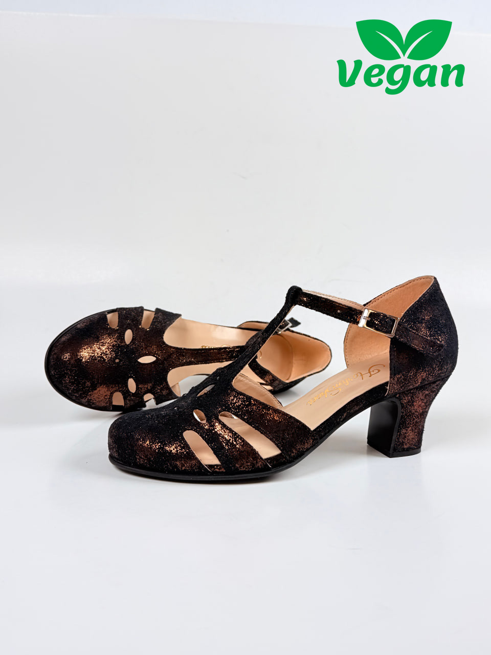 Rosy Vegan Antique Bronze Suede 6 cm heel