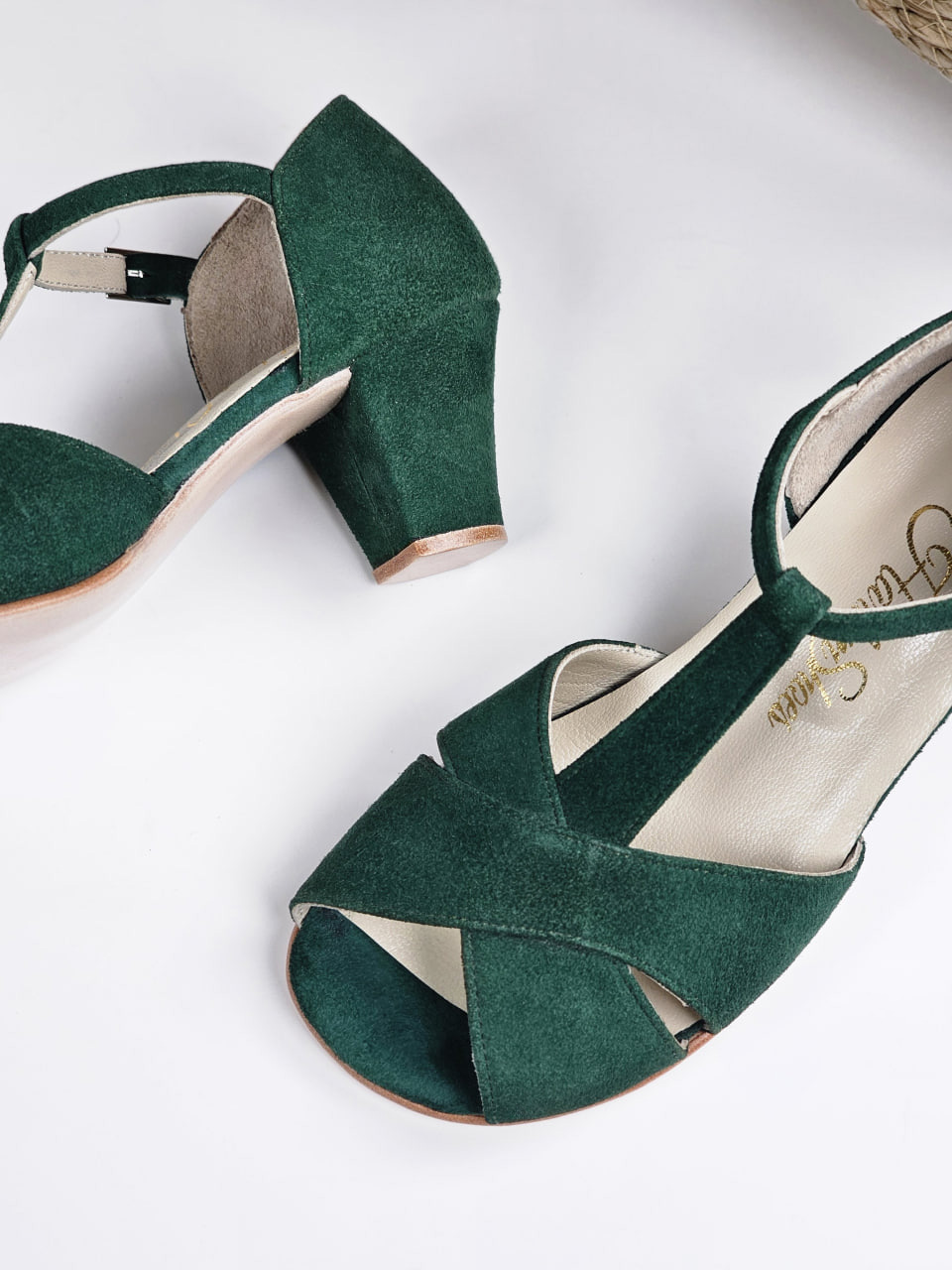 Barefoot Doris Emerald Suede 6 cm Balboa heels