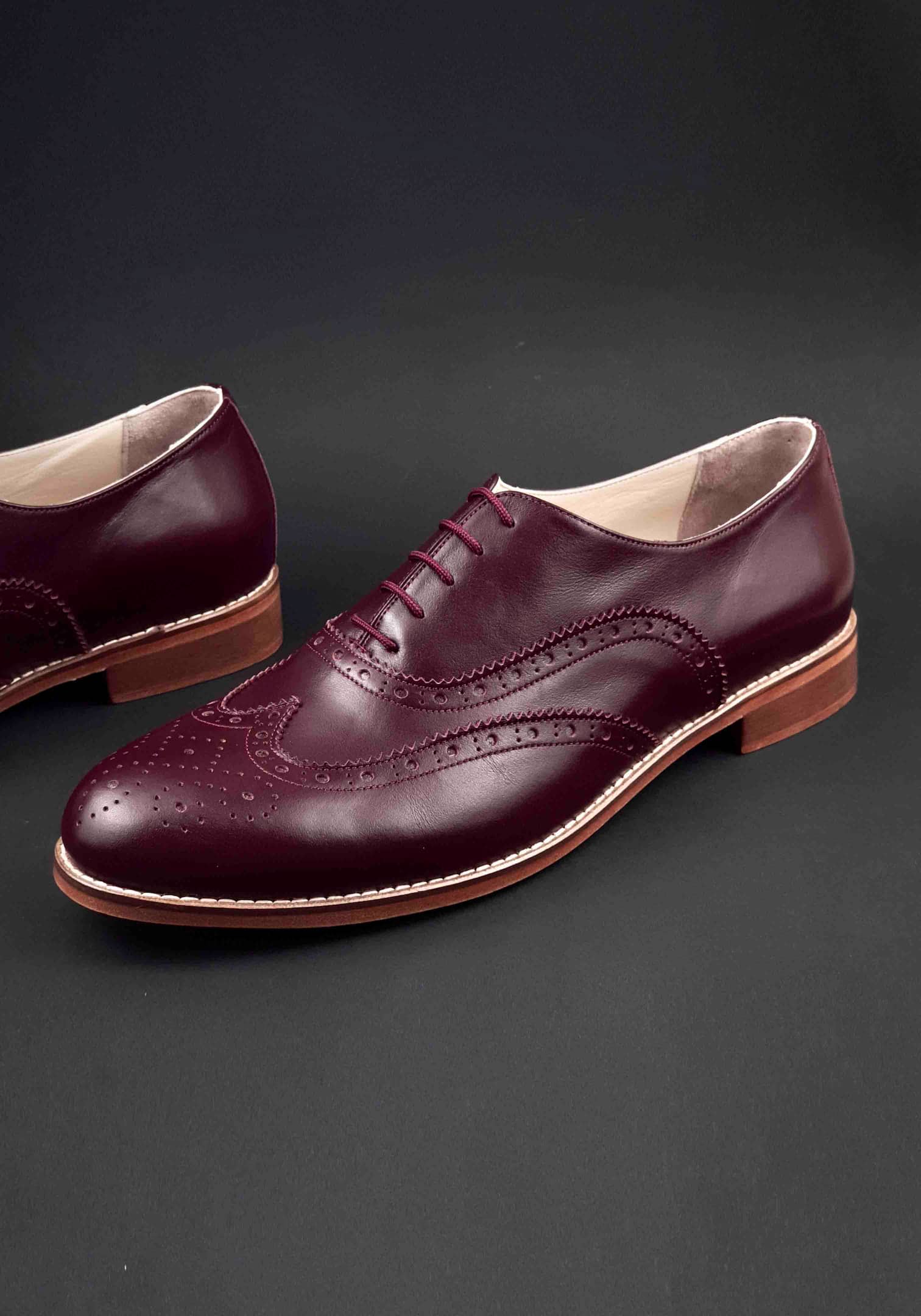 Brogue Bordeaux Leather 2 cm heel