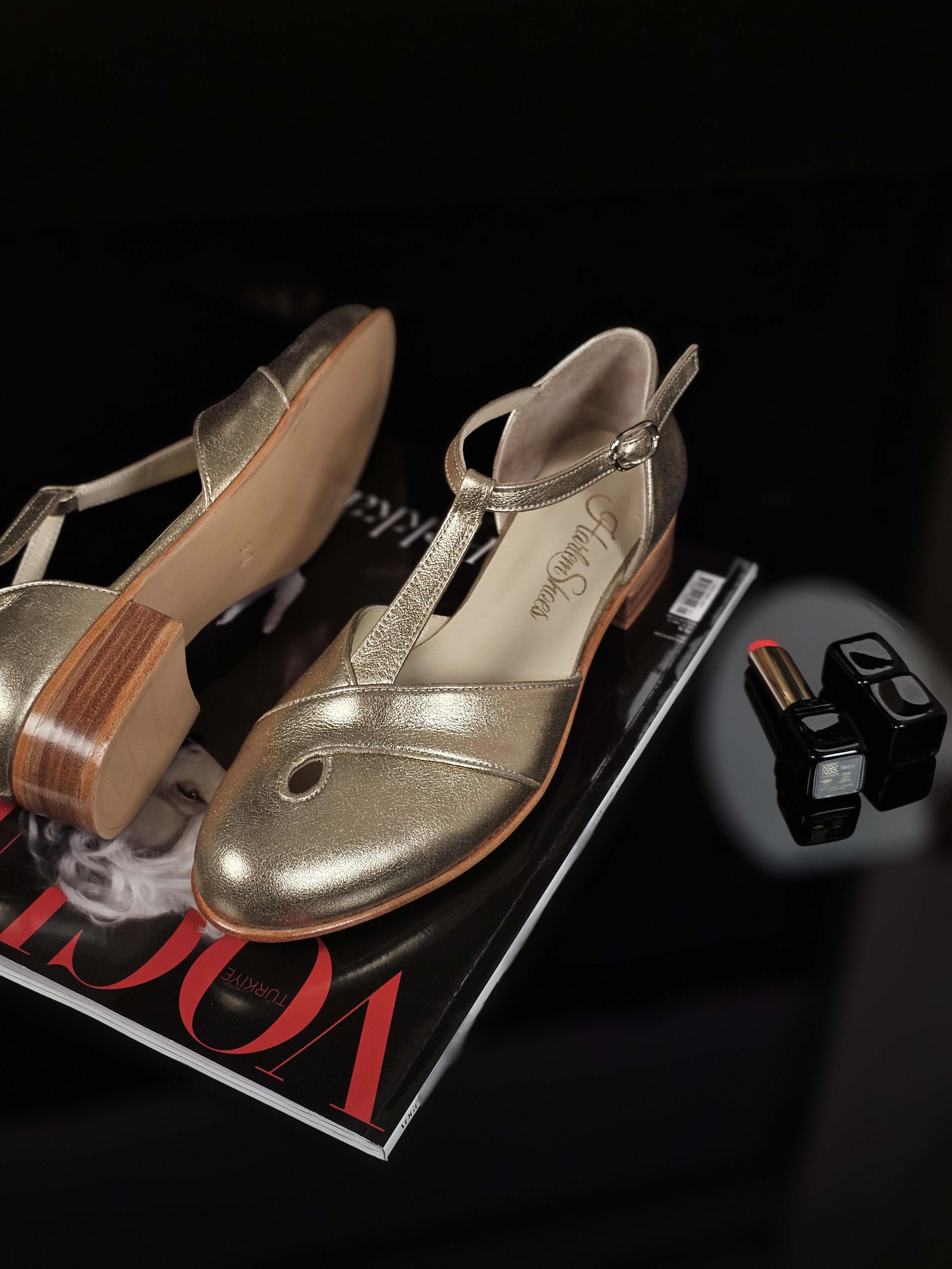 Muse Platinum Gold Leather 2 cm heel