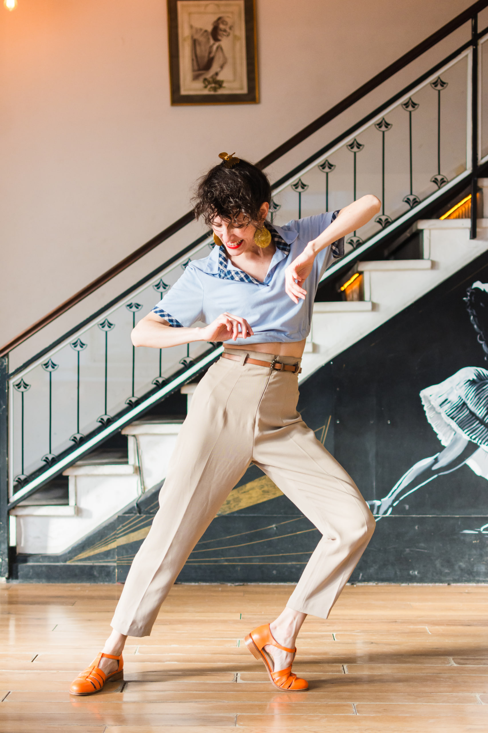 Sandals Orange Leather 2 cm heel