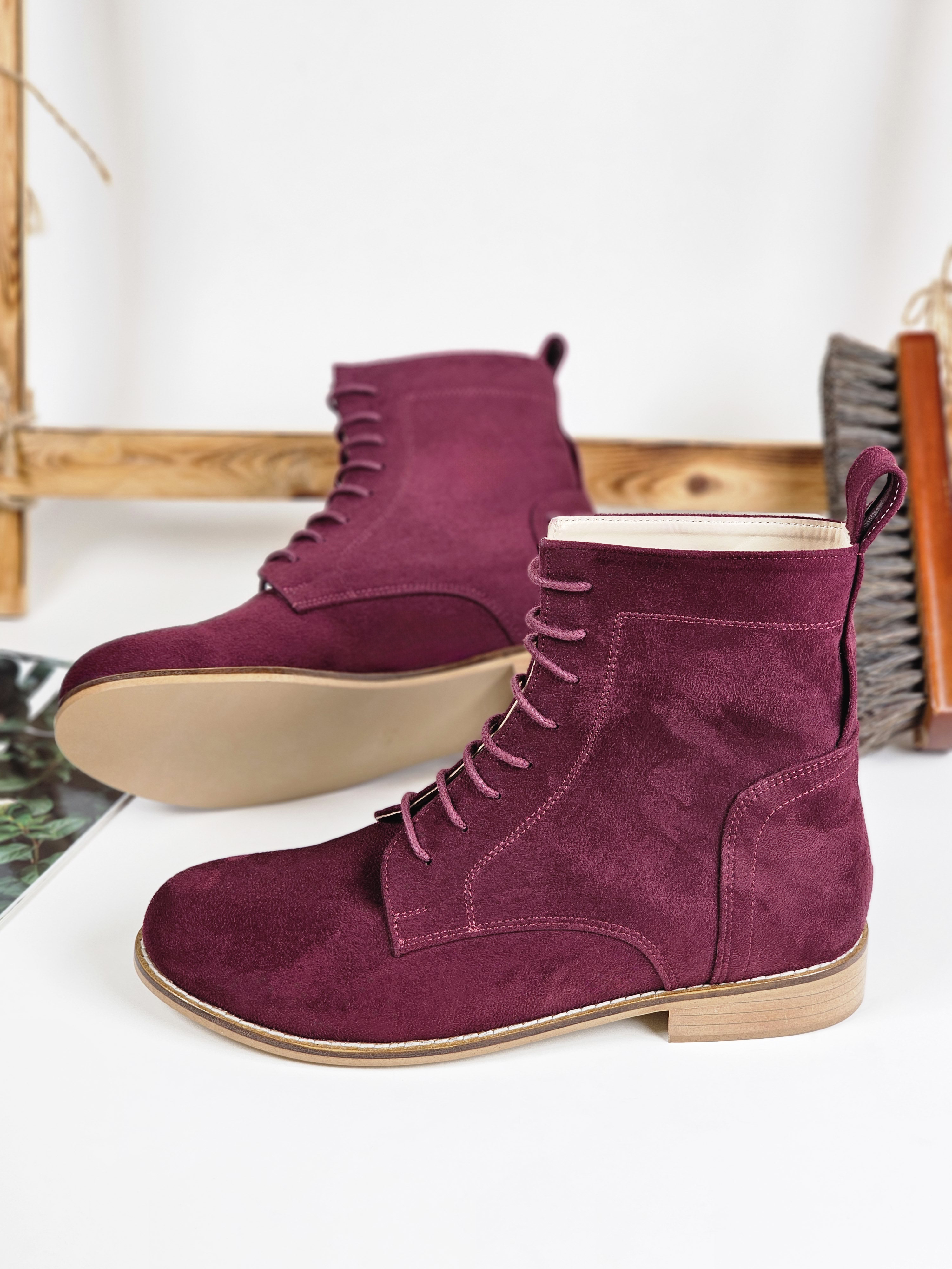Harlem Boots Vegan Bordeaux Textile 2 cm heel