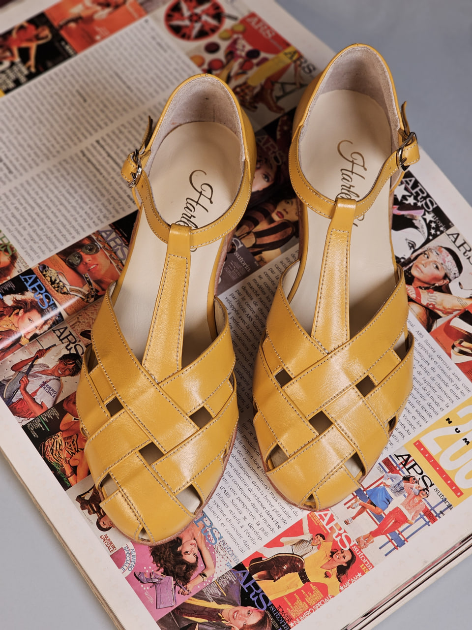 Summer Yellow Leather 1.5 cm heel