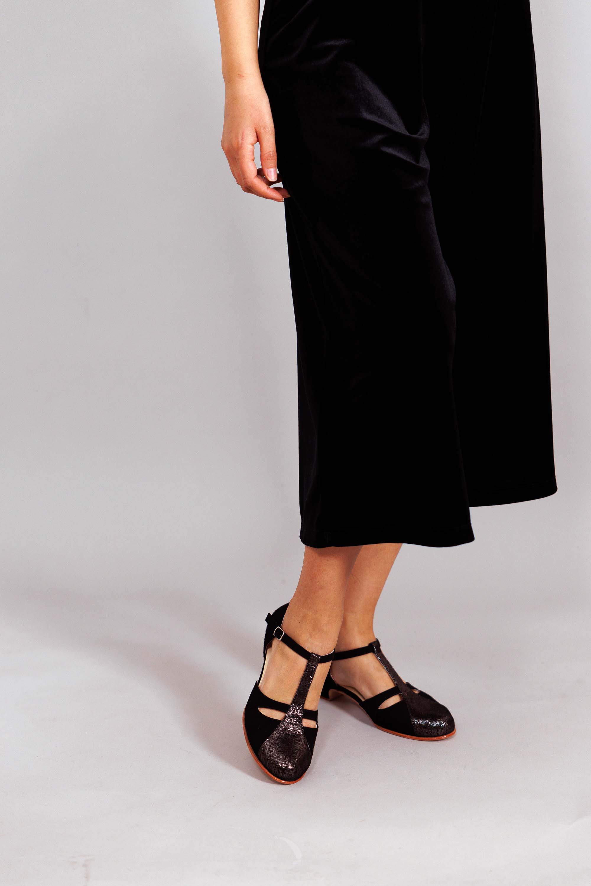 Isabel Black & Silver Rain Suede 3 cm heel
