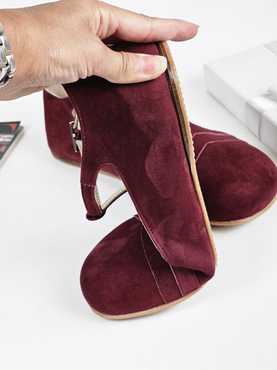 Barefoot Barbie Bordeaux Suede Zero Drop