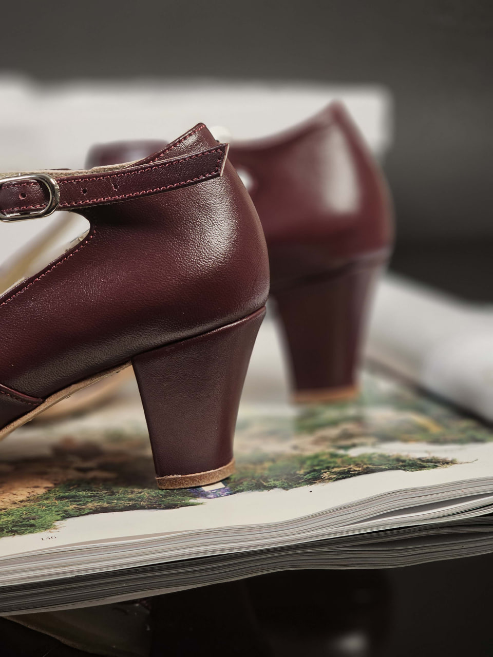 Spring Bordeaux Leather 6 cm Balboa heel