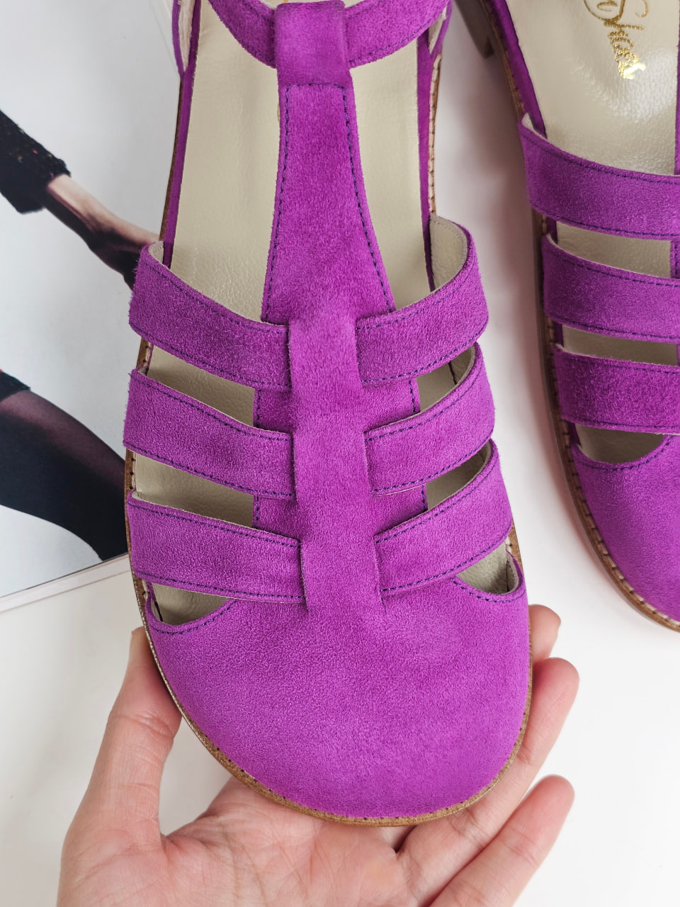Barefoot Sandals Violet Suede 2 cm heel