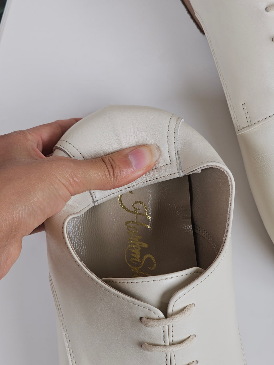 Barefoot Frankie Broken White Leather 2.5 cm heel