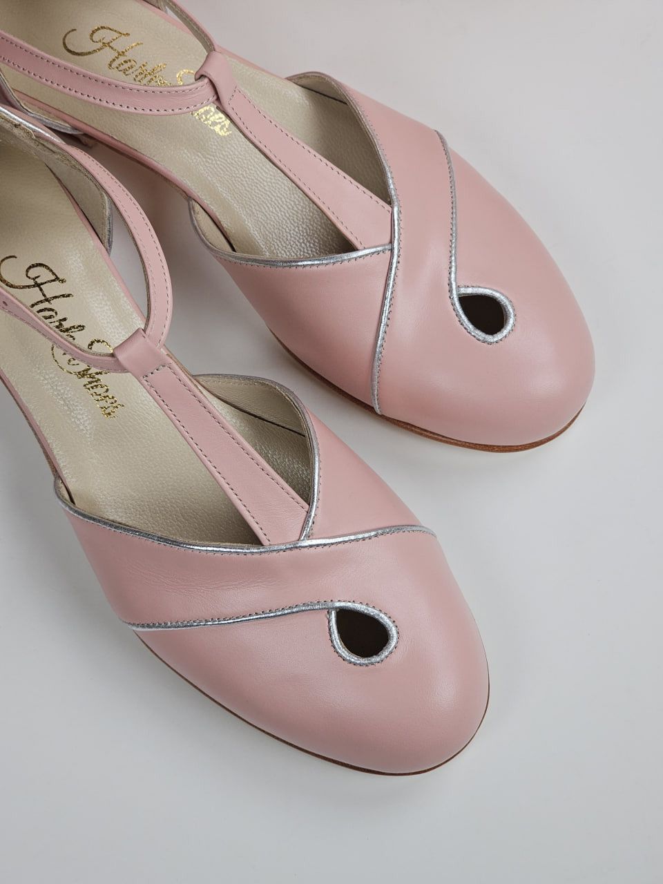 Muse Pink Leather With Silver Lines 4 cm heel
