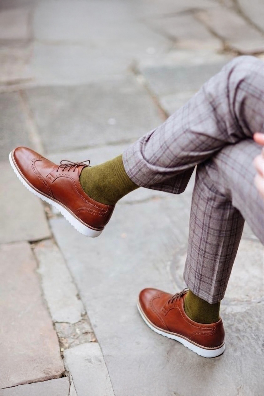 Men Oxfords Brown Leather with Eva Sole