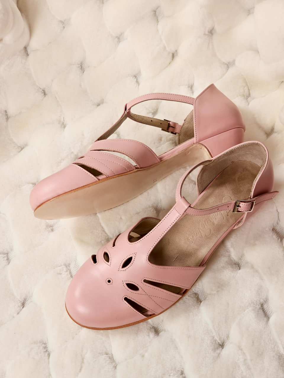 Rosy Pink Leather 3 cm heel