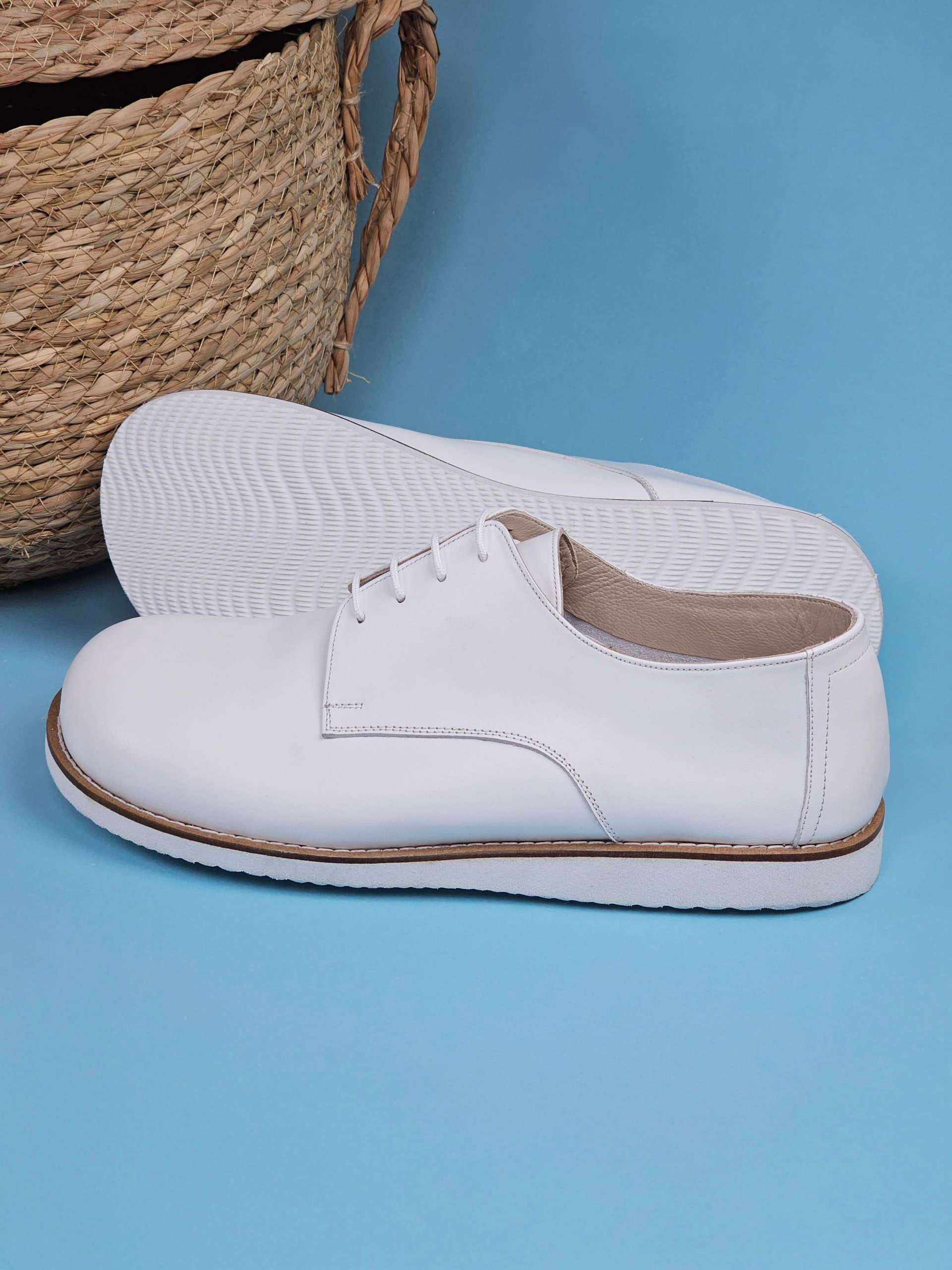 Barefoot Frankie White Leather with Eva Sole