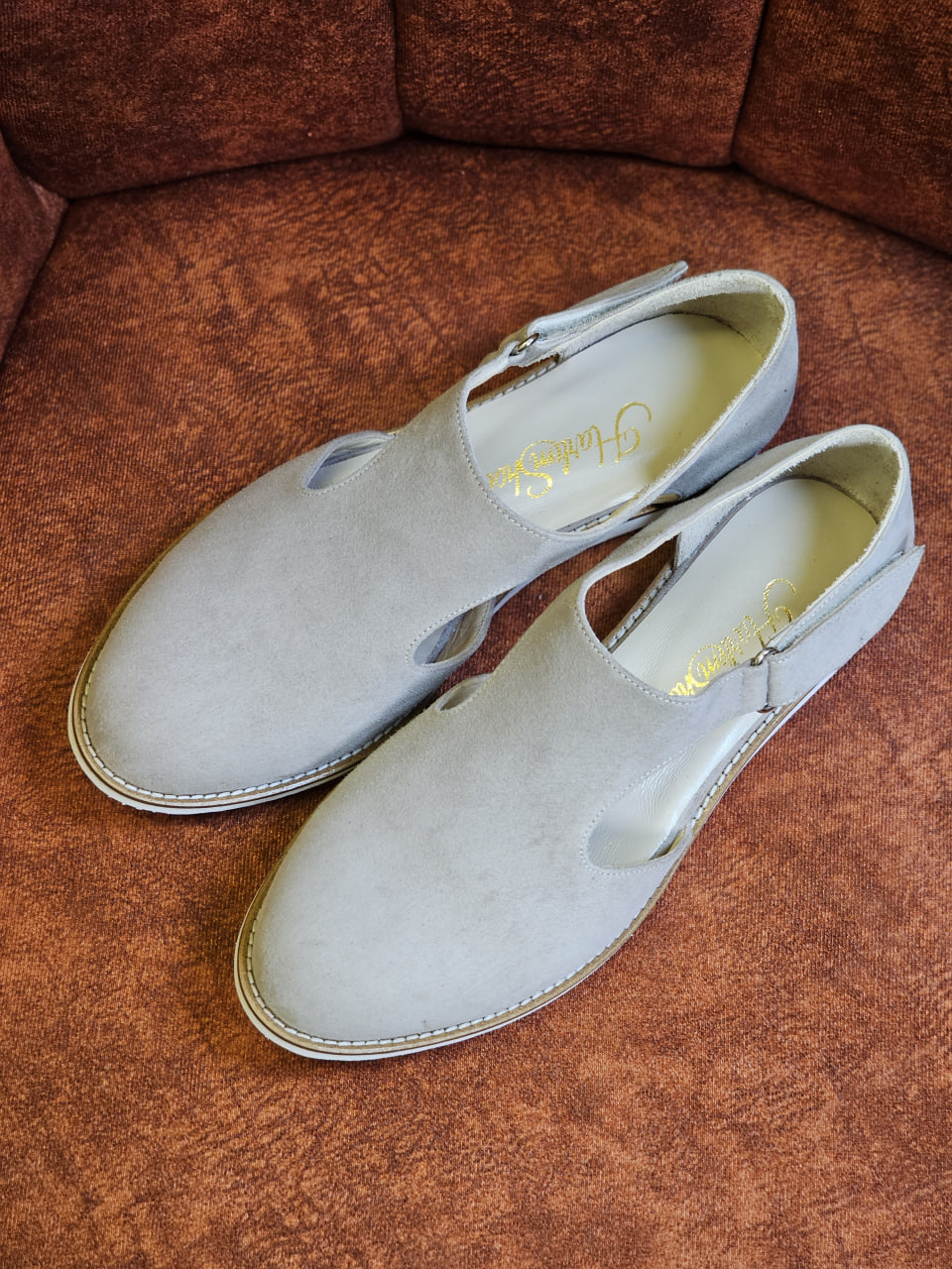 Milan Soft Grey Suede with Eva sole