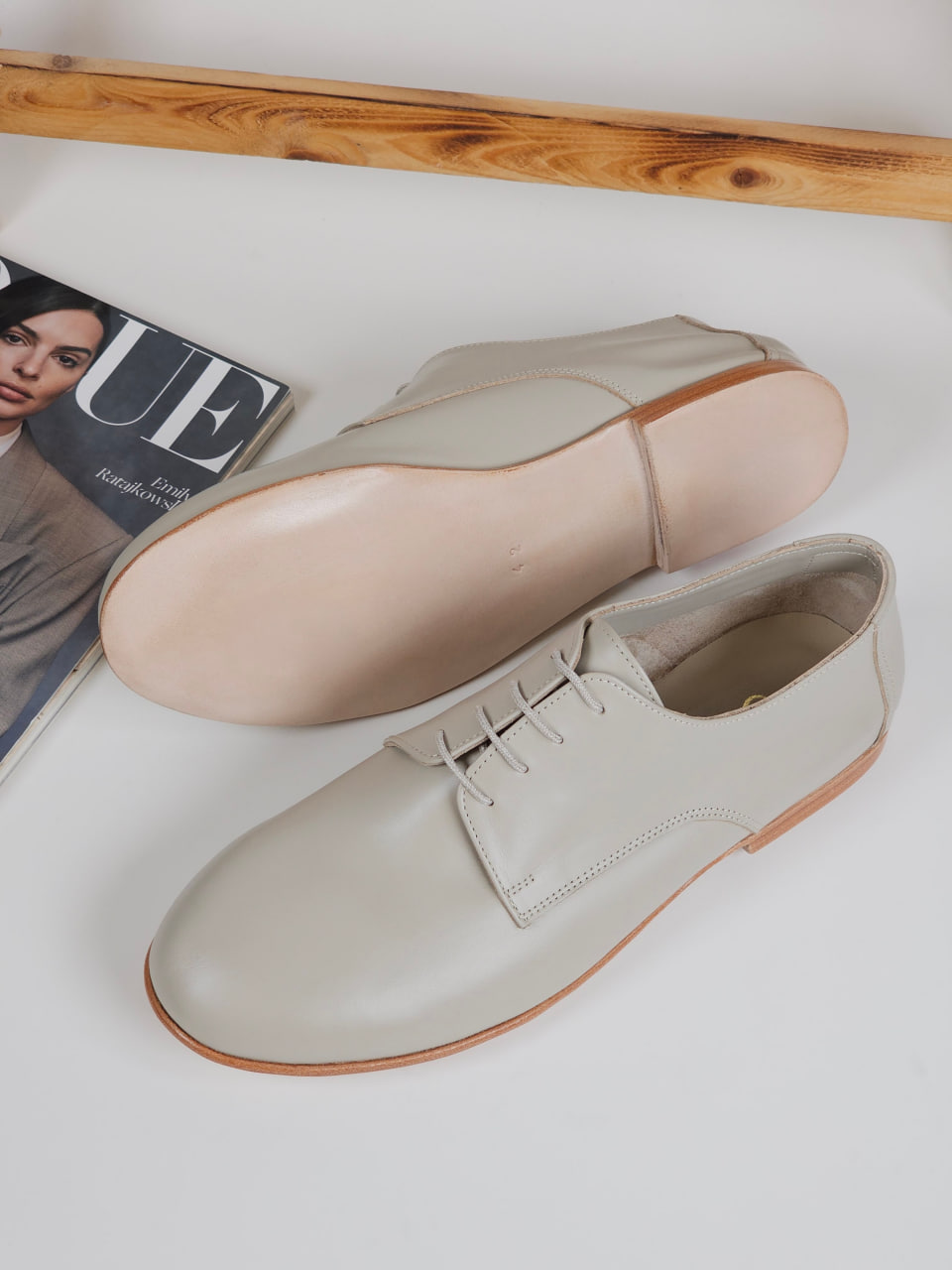 Frankie Soft Beige Leather 1 cm heel