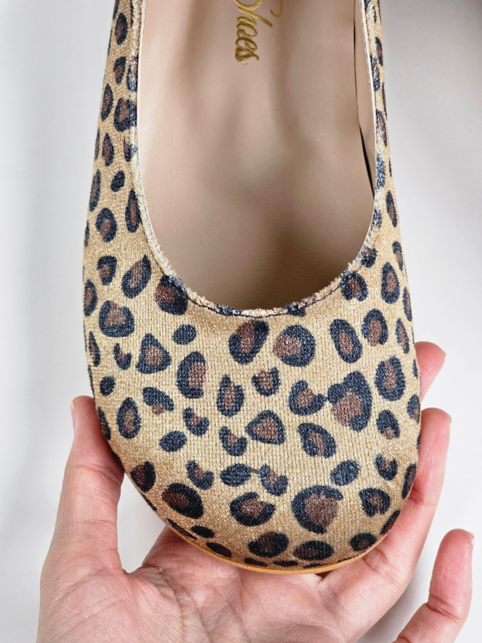 Barefoot Mary Jane Vegan Leopard Textile 0.5 cm heel