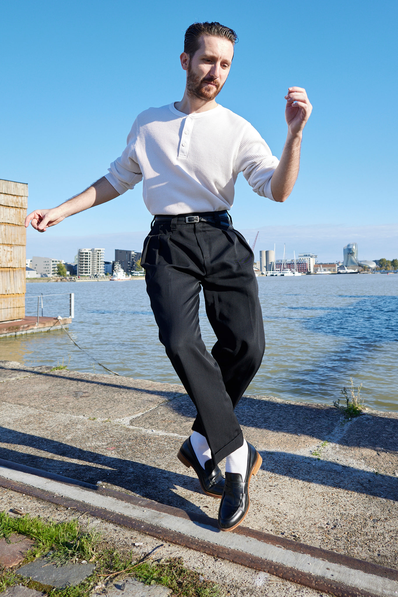 Loafers Black Leather 2 cm heel