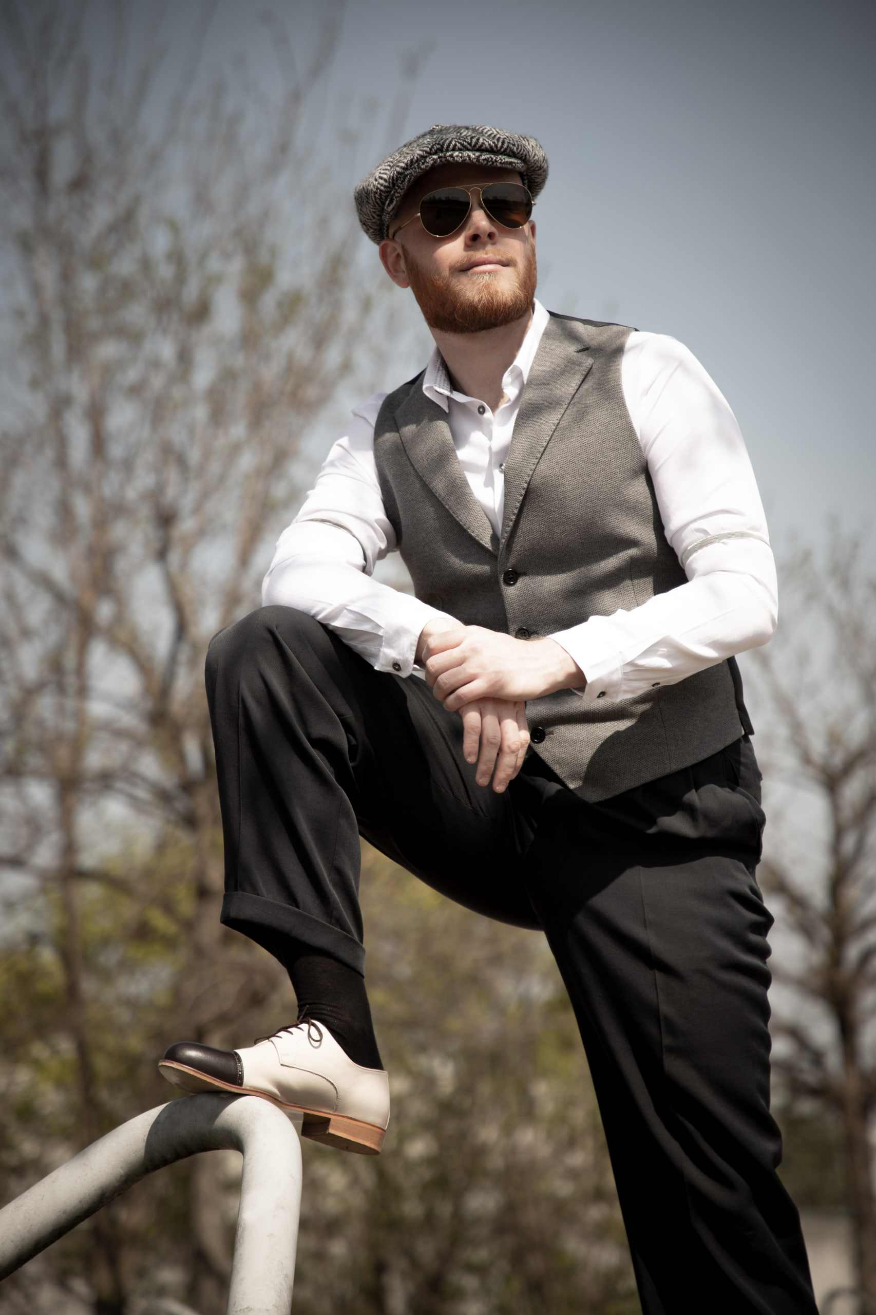 California Beige Leather & nose Dark Chocolate leather 2 cm heel