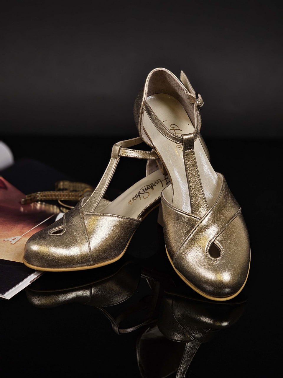 Muse Platinum Gold Leather 6 cm heel