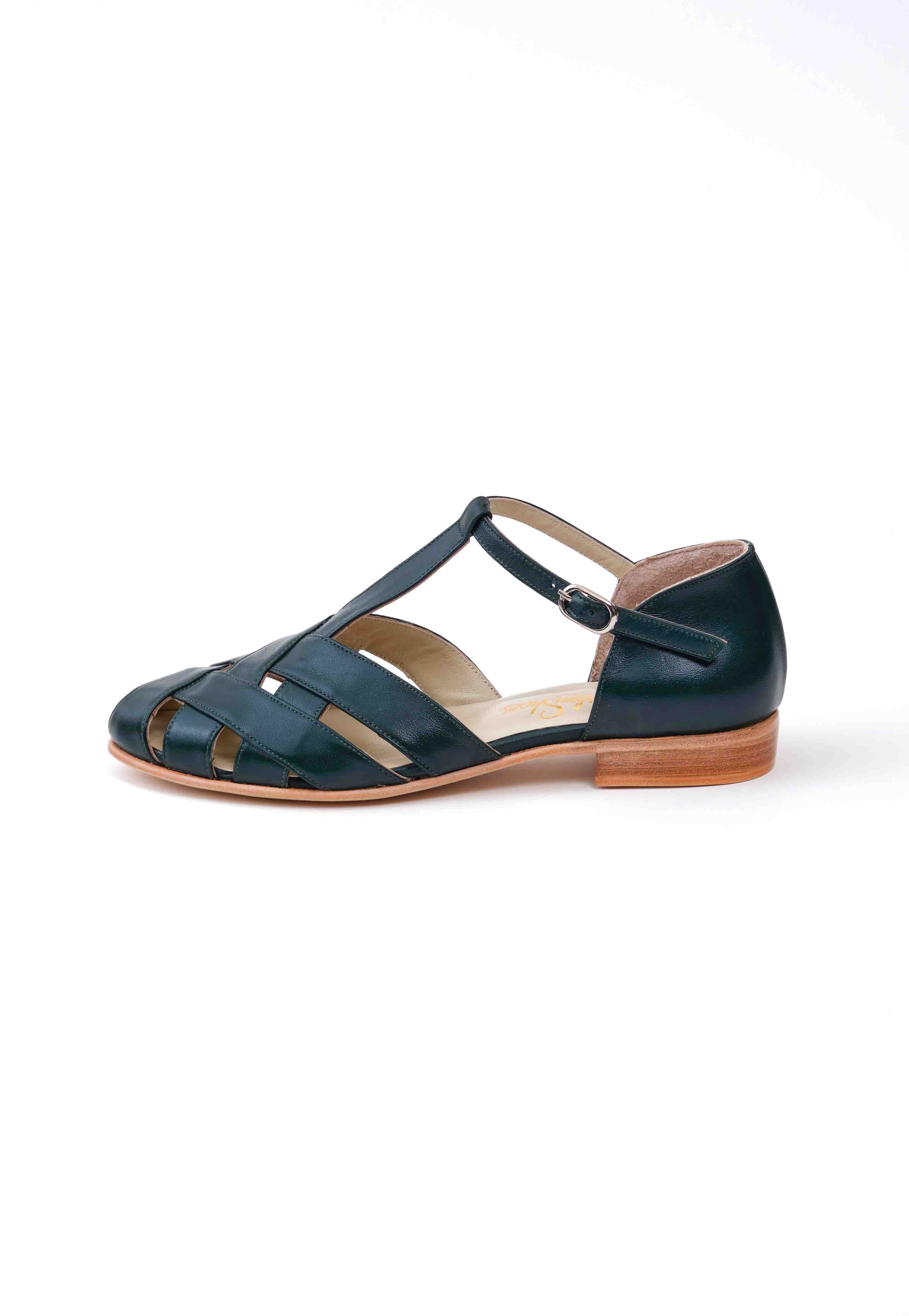 Summer Jungle Green Leather 1.5 cm heel