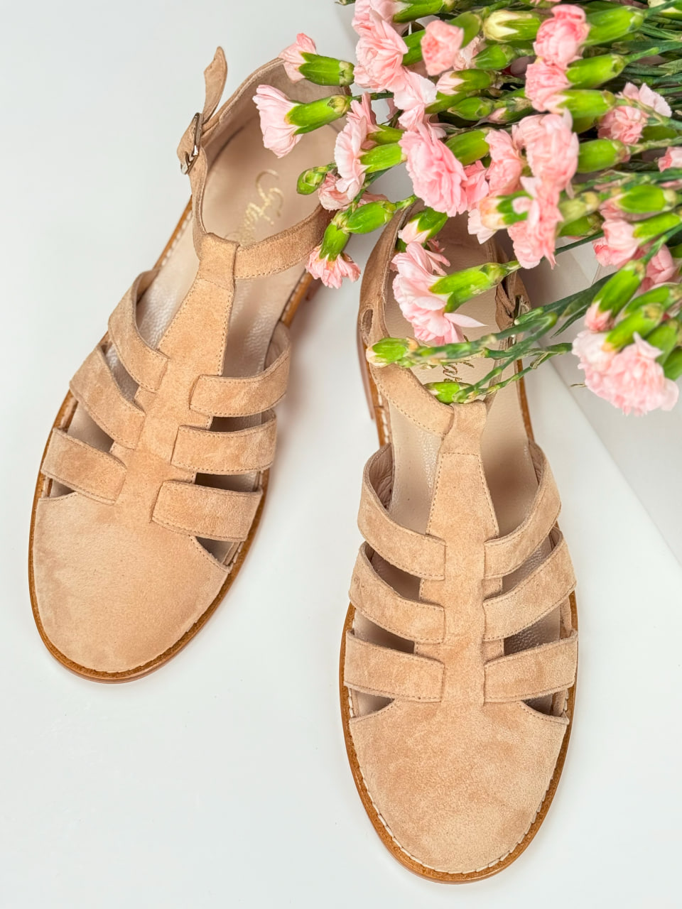 Sandals Beige Suede 2 cm heel