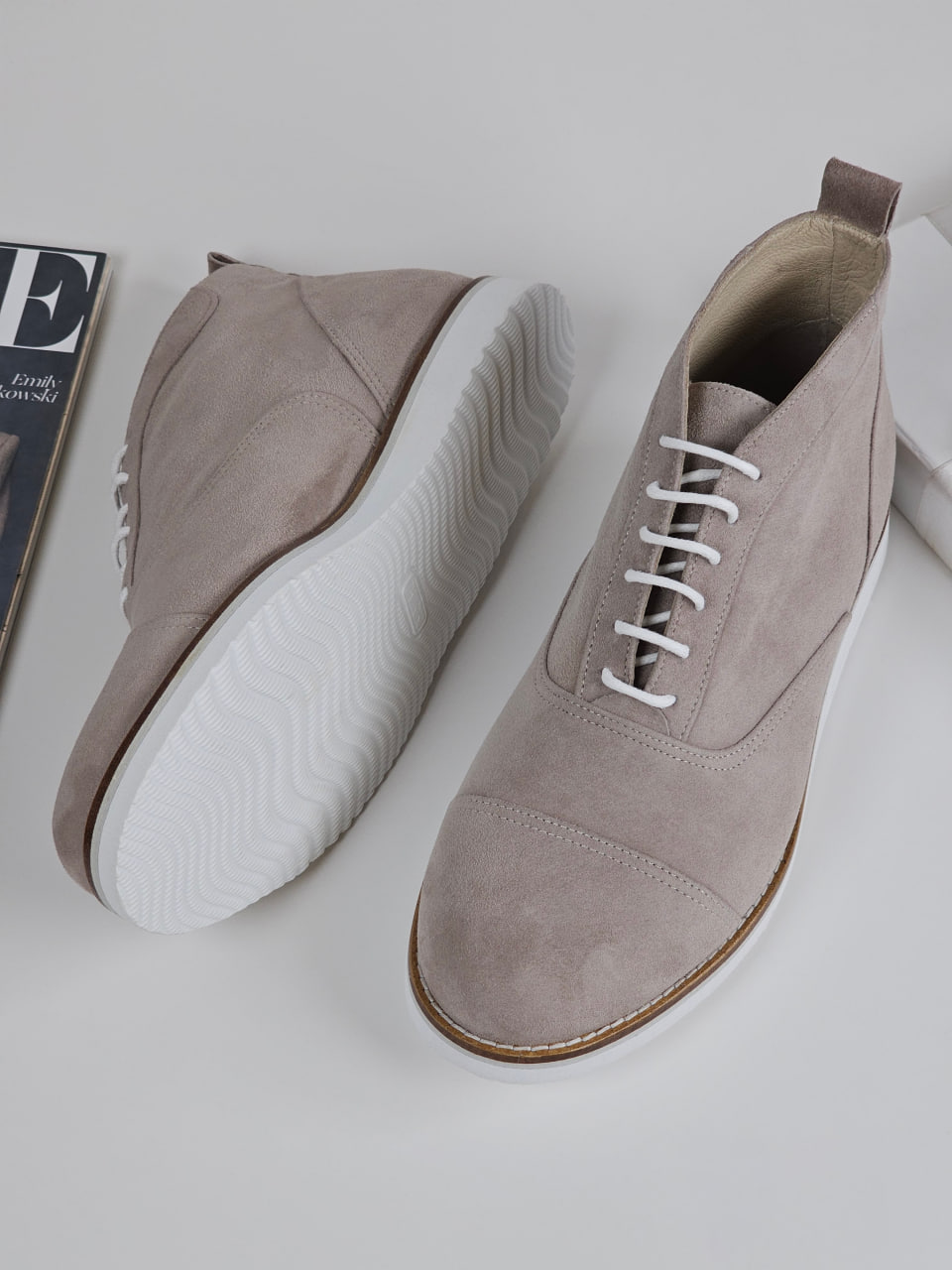 Smooth Boots Soft Grey Suede with Eva sole
