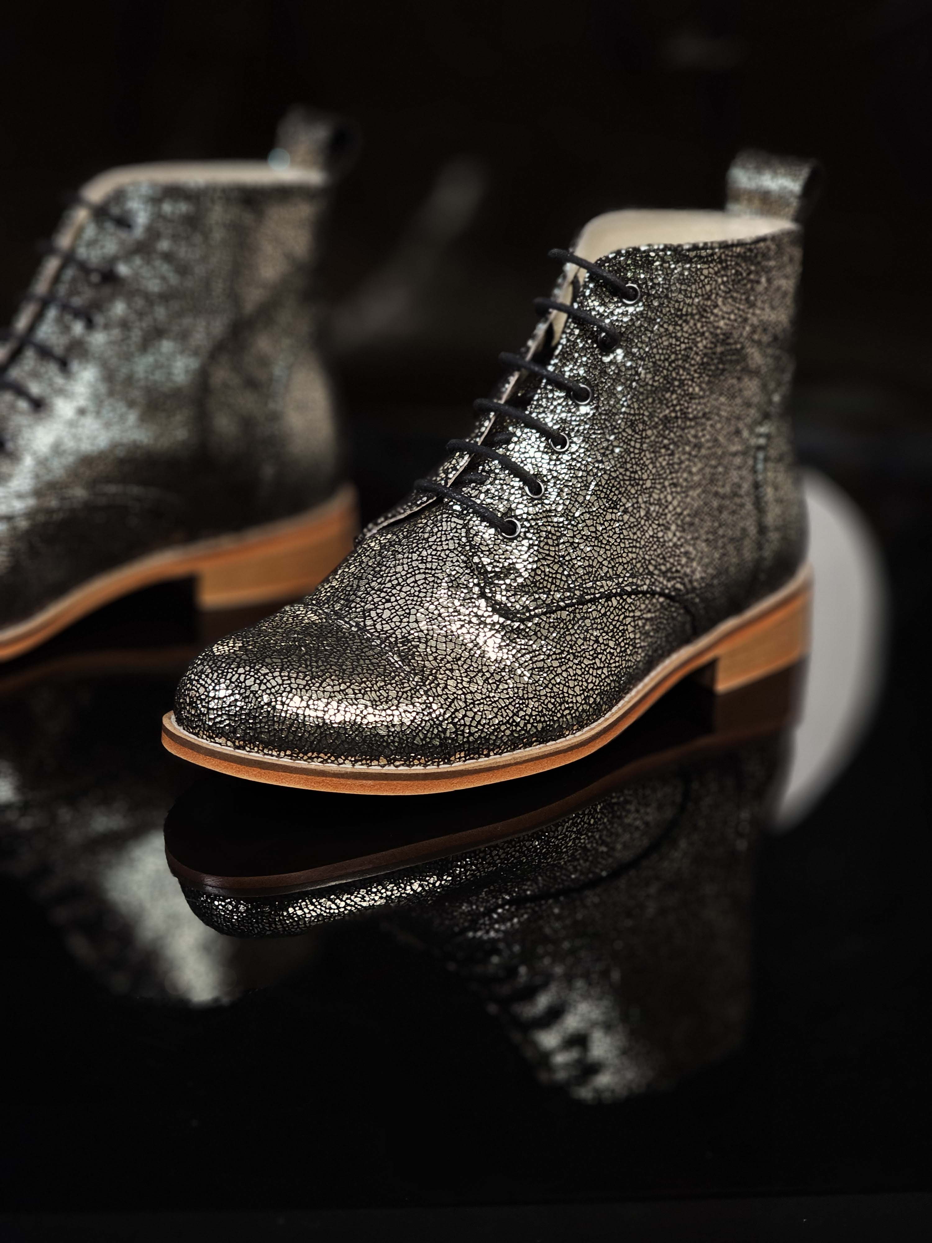 Derby Boots Grey Stone Suede 2 cm heel