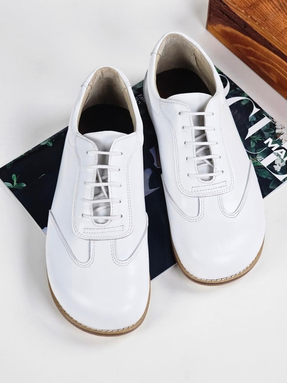 Barefoot New York White Leather Zero Drop