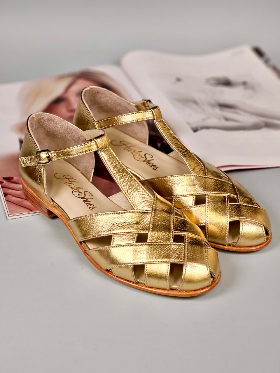 Summer Gold Leather 1.5 cm heel
