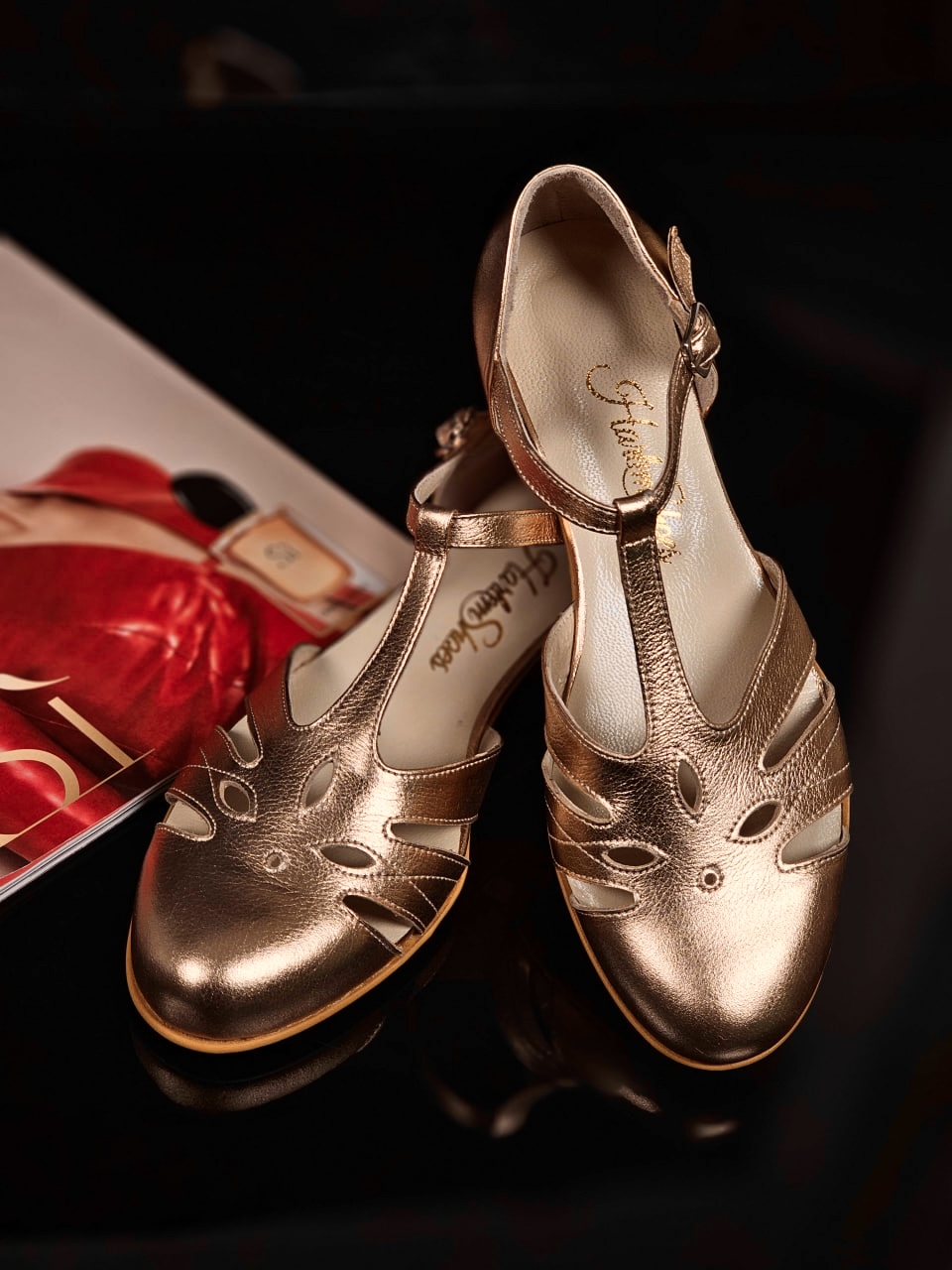 Rosy Rose Gold Leather 3 cm heel